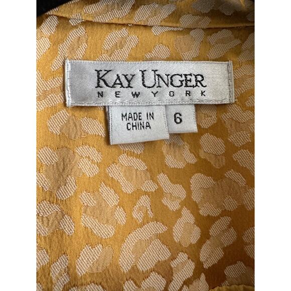 Vintage Kay Unger GOLD Damask Animal Print Blazer Jacket Evening Size 6 Formal - Picture 11 of 11